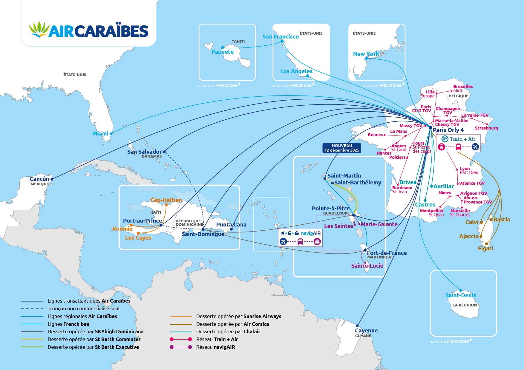 Carte de réseau de toutes les destinations Carte de réseau de toutes les destinations