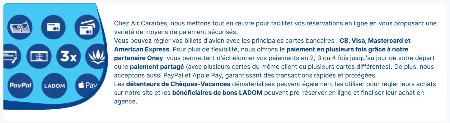 Bloc des moyens de paiement