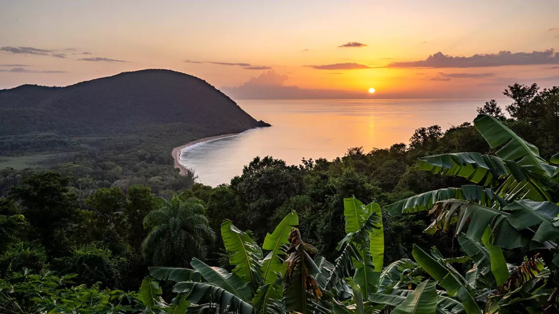 Vue depuis les montagnes en Guadeloupe