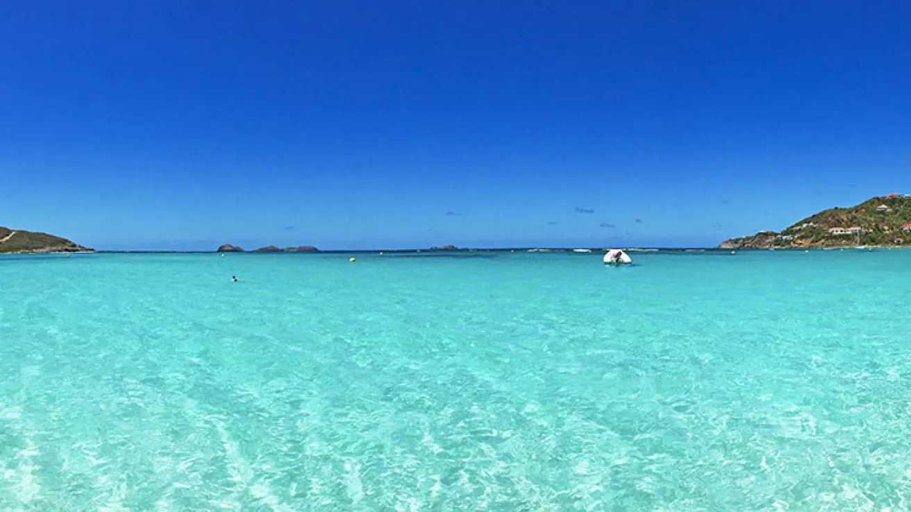  Vue sur la superbe plage de Saint Jean à Saint-Barthélemy