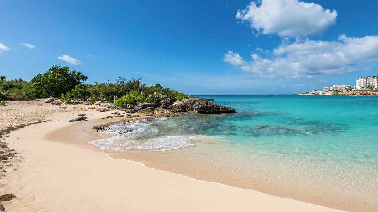 Mullet Bay beach à Saint-Martin