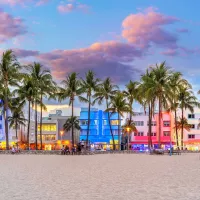 Couché de soleil sur Miami Beach