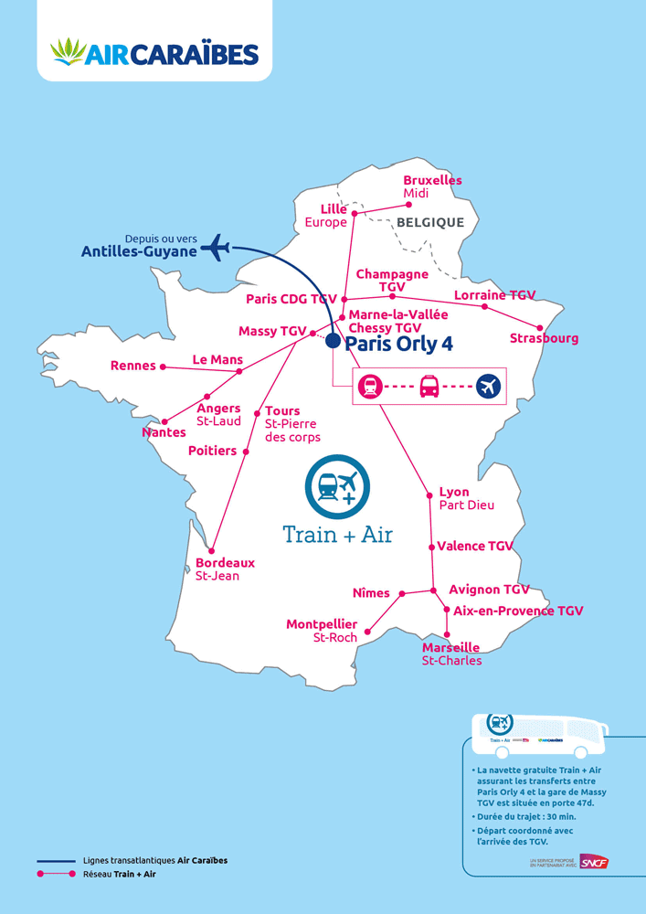 Carte de réseau Train + Air