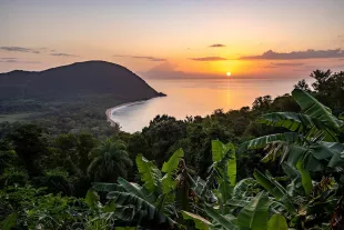 Vue depuis les montagnes en Guadeloupe