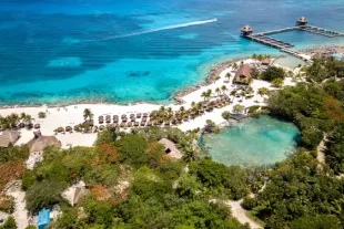 Vue aérienne du parc Chankanaab à Cozumel, Mexique