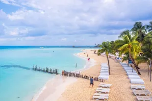 paysage de plage de rêve à Cancun